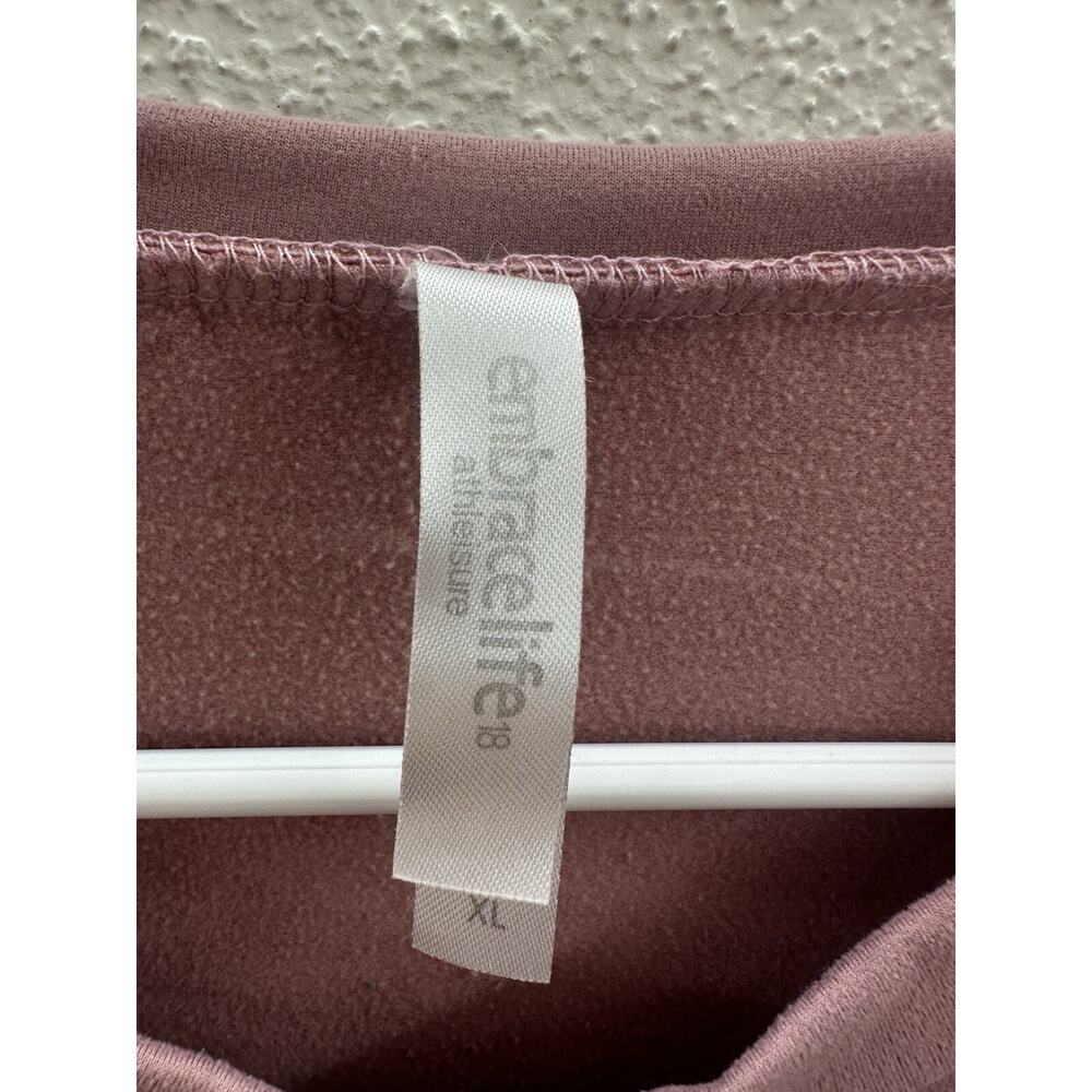 Embrace Life Athleisure Womens Top Size XL Pink Long Sleeve Pullover Soft - Picture 4 of 10